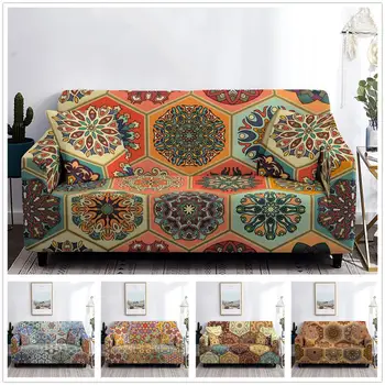 

1/2/3/4 Seater Bohemia Mandala Print Elastic Sofa Cover Sofa Slipcover Sectional Sofa Covers for Living Room Couch Cover Towel
