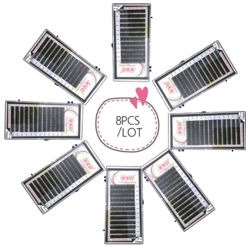 

NEWCOME 8PCS Individual Eyelash Extension Korea Silk Classic False Eyelashes Lash Extension Cilia Supplies Makeup Tools