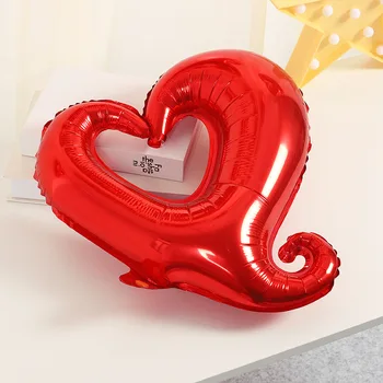 

18inch Red Aluminum Foil Hook Heart Shaped Air Balloons Wedding Anniversary Valentine's Day Party Decoration WB2670