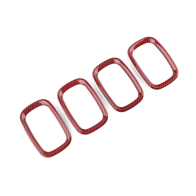 Carbon Fiber Red 4 шт. крышка прибора для автомобильной розетки корпус обшивка оболочка декорация для вентилятора наклейка для Mini Cooper One d Countryman F60 аксессуары - Название цвета: Carbon Fiber Red