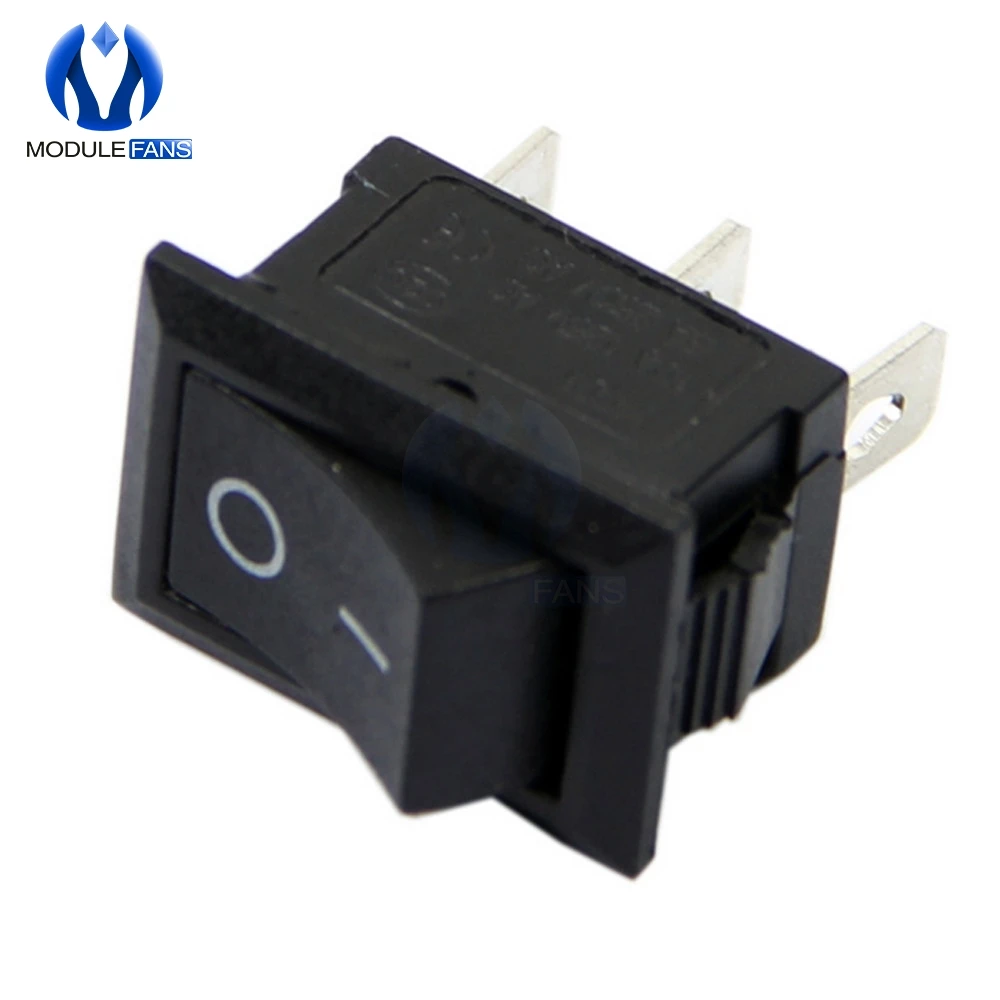 5 шт. AC 6A 250V 10A 125V 3PIN 3 P Pin терминал оснастки ВКЛ ВЫКЛ переключатель лодки черный
