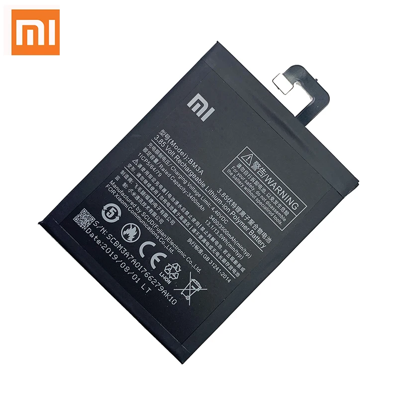 100% оригинал Xiao Mi батарея для телефона BM3A Xiaomi Note 3 Note3 сменная 3400 мАч с