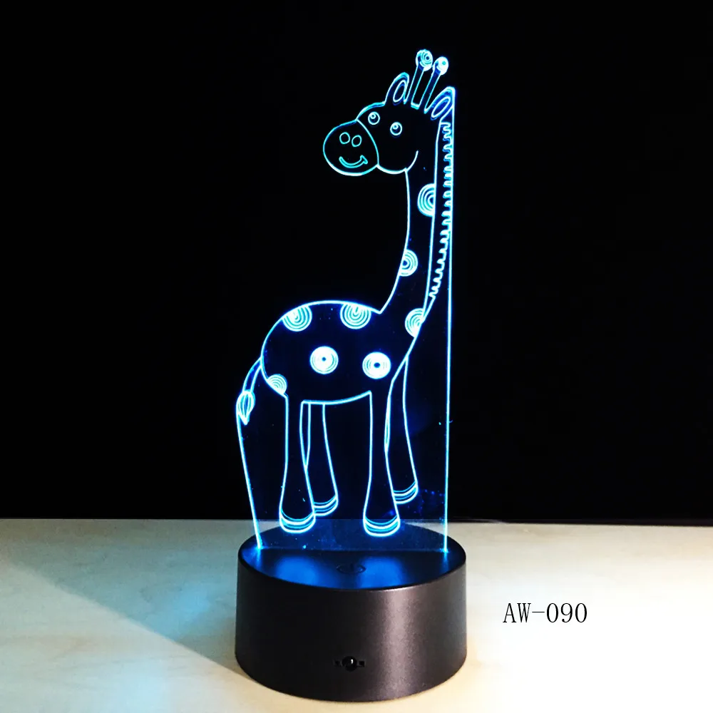 Модель жирафа 3d светодиодный светильник Настольный светодиодный USB лампа лампада вечерние Рождественский подарок стол для детей Сенсорное освещение вечерние Декор свет AW-090