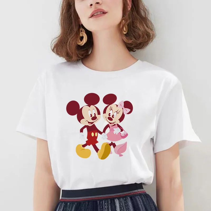夏ディズニー女性のtシャツかわいいミッキーミニープリント半袖tシャツトップス女性のtシャツtシャツの衣装ドロップシップ T Shirts Aliexpress