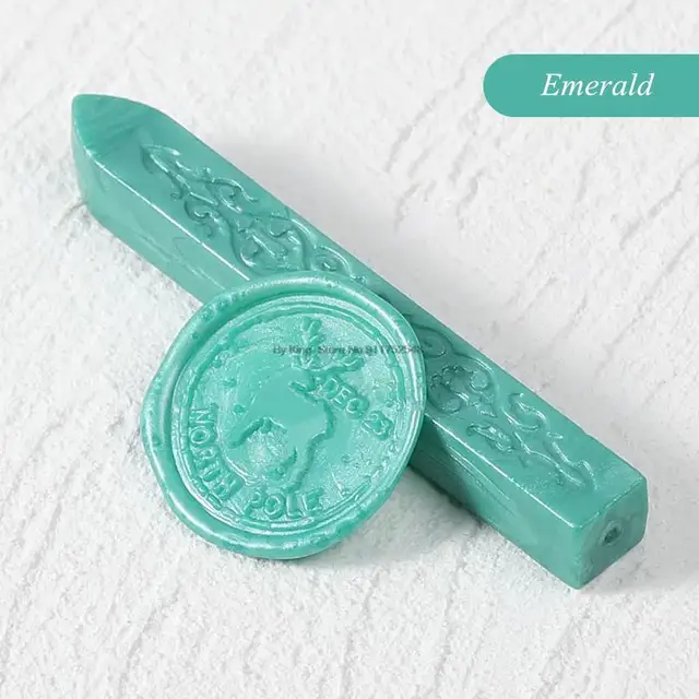 24 Colors Flower Seal Wax DIY Card Invitations Envelope Retro Wax Seal Stamp Wax Seal Magic Arrow Pattern Wax Stick With Wick Emerald