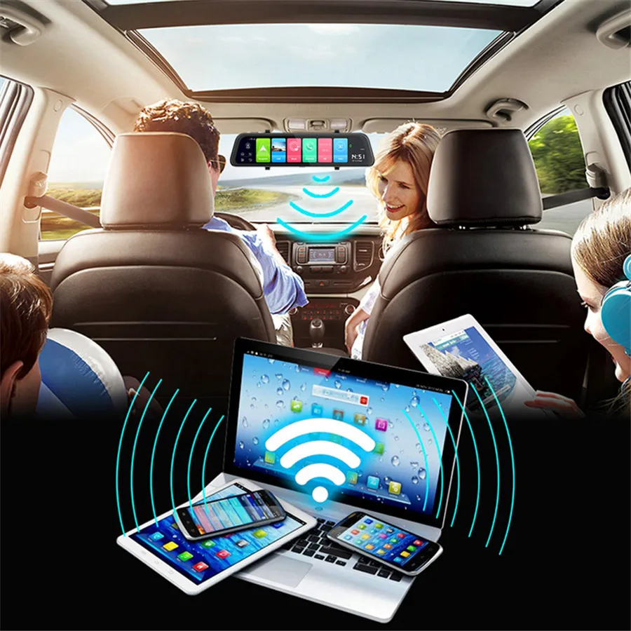 Z66 Автомобильное зеркало заднего вида dvr камера 1080P видео рекордер 4G ADAS