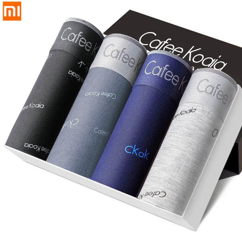 4 шт., Xiaomi Ck, фирменное Мужское нижнее белье, трусы, Модальные, внутренние, антибиотики, Осенние, зимние кальсоны, удобные, дышащие, мужские трусы