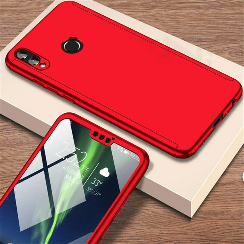 Красный Чехол-накладка для Redmi K20 Note 5, 6, 7, 8, Pro 5 Plus с уровнем твердости 9H твердость 360 градусов полное покрытие чехол закаленное Стекло для Redmi 5 5A 6 6A 7 7A 8 8A S2 Go - Цвет: Красный