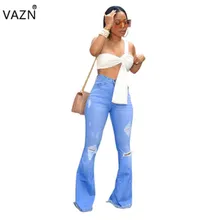 VAZN новые возрастные снижающие индивидуальность сексуальные женские сломанная дыра брюки женские выдалбливают Высокие обтягивающие длинные джинсовые брюки MD207