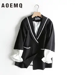 AOEMQ блузка сплошной матросский воротник Япония Школьная жизнь рубашки формальные офисные женские рубашки и блузки женские топы Выпускной