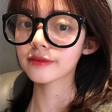 Негабаритные черные очки оправа с прозрачными линзами простые очки при близорукости Nerd прозрачные круглые очки оправа модные очки