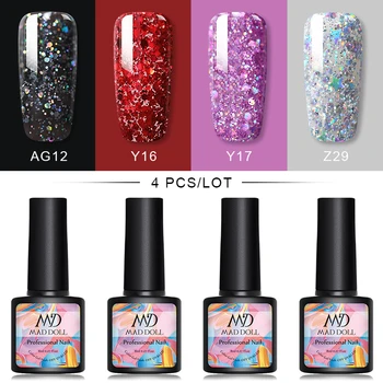 

MD DOLL 8ml 4 Pcs/Set Gel Varnish Set For Nail Extension Kit Nail Art For UV LED Gel Nail VarnishPolish Set For Nail Art