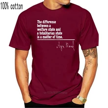 Uitverkoop New Fashion Zomer Print T-shirt Mannen Verschil Verzorgingsstaat Kwestie Van Tijd Ayn Rand Economie Quote T shirt Ideeën