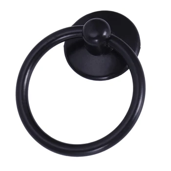 

Home Dresser Drawer Cabinet Cupboard Door Ring Pull Handle 4 Pcs Black