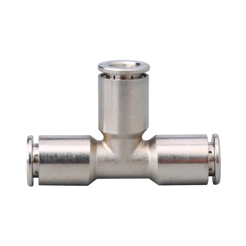 PE-8 Pneumatic Air Quick Connector Nickel Plated Brass Joint 3 Way 8mm to Push In Tee Type Pipe Fitting | Обустройство дома
