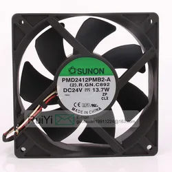 Onduleur haut de gamme pour boîtier PC, ventilateur de refroidissement Amd, Standard Taiwan 12038 24V PMD2412PMB2 A(2).R.GN 190CFM 12CM 