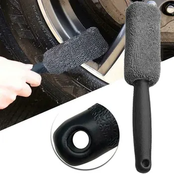 

Vehemo Long Handle Microfiber Wheel Brush Detailing Vehicle Washing Auto Universal Tyre Care