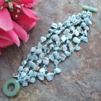 

B112212 8" 5 Strands Larimar Crystal Bracelet