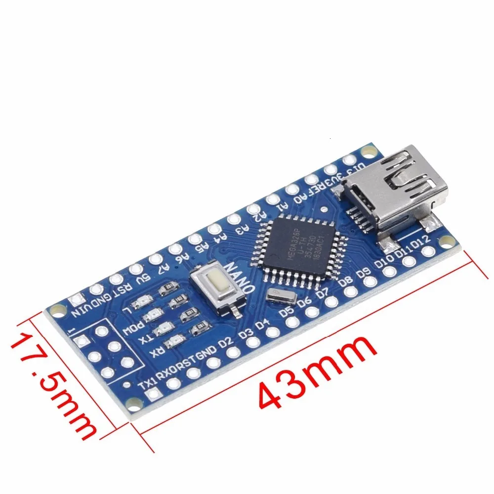 1 шт. Mini-USB с загрузчик Nano 3,0 контроллер совместим для arduino CH340 драйвер USB 16 мГц NANO V3.0 Atmega328 хорошее