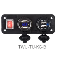 Переключатель автомобильного зарядного устройства Панель Функция Dual USB Зарядное устройство 12 V-24 V 4.2A светодиодный вольтметр вкл/выкл тумблер автомобиль лодка морской грузовой автомобиль - Название цвета: blue