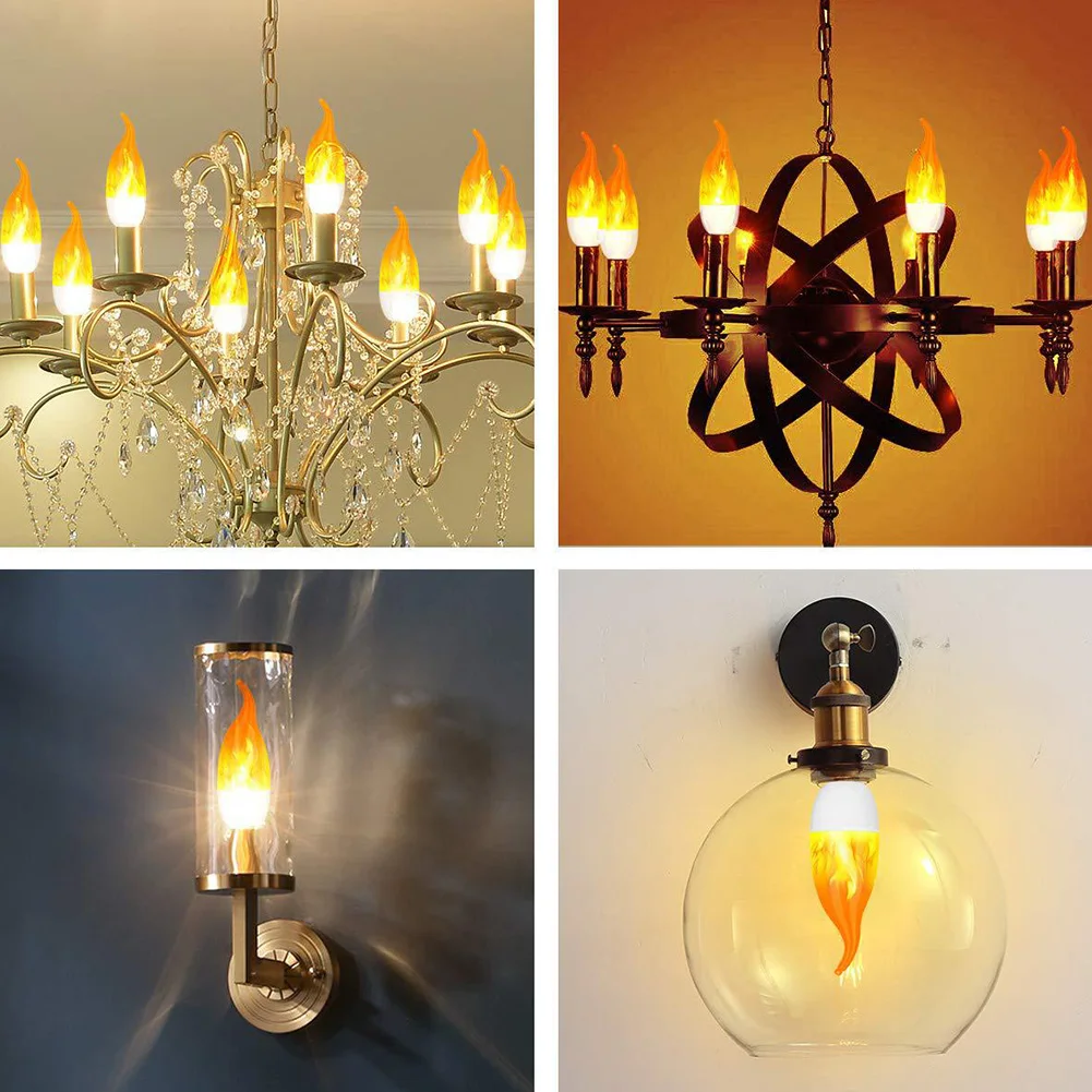 

E12 E14 Flame Shape Adjustable Home Simulated Non Toxic Light Bulb Accessories Led Decoration Dimmable Atmosphere Lamp Rustproof