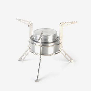 

Set Alcohol Stove Stativ Kit Brenner Tripod Burner Edelstahl Aluminum Silber