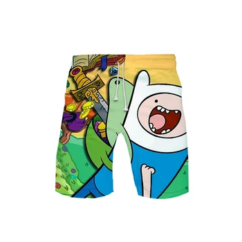 

Men's 3D Adventure Time Shorts 3D Board Trunks 2019 Summer New Quick Dry Adventure Time Men Hip Hop Short Pants Beach Wear