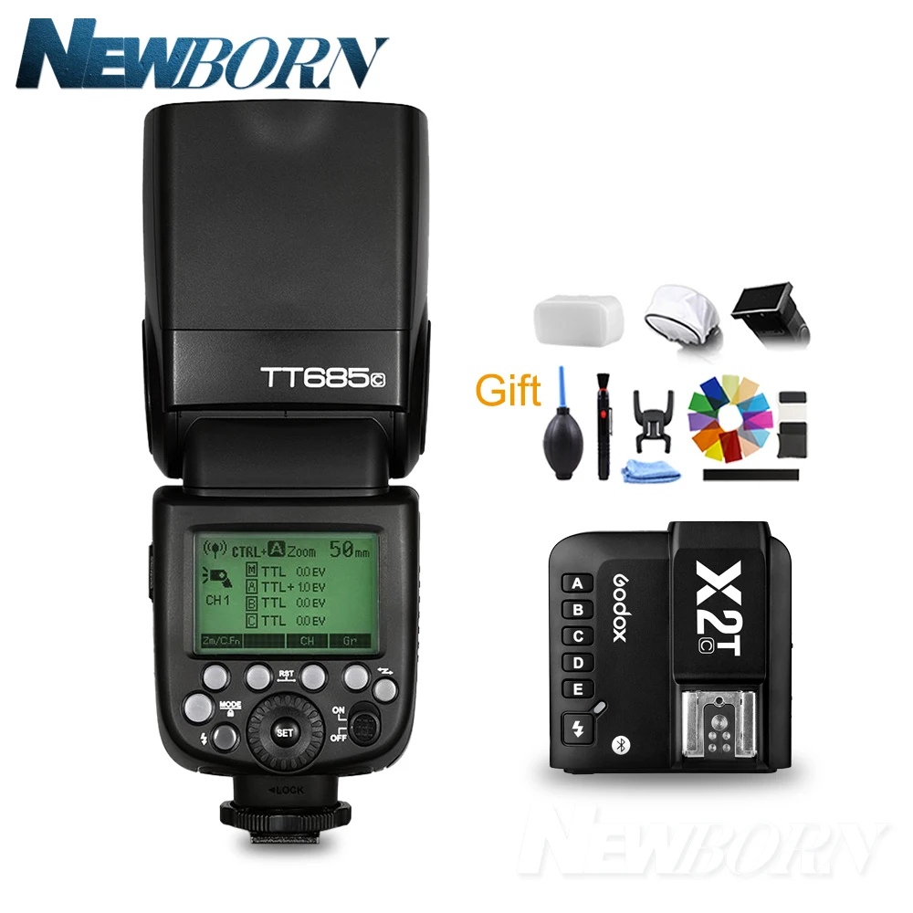 

Godox 2.4G TT685C TT685-C HSS TTL Camera Flash Speedlite X2T-C Bluetooth Smartphone Transmitter For Canon 5D 7D 80D 810D 550D