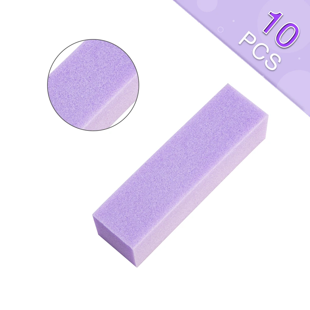 10pcs purple Dmoley 10 шт./компл. розовый модные Шлифовальная Пилка Для ногтей Полировщики для ногтей блок покрытие для маникюра пилочка для ногтей блок для маникюра и педикюра, инструмент - Цвет: 10pcs purple