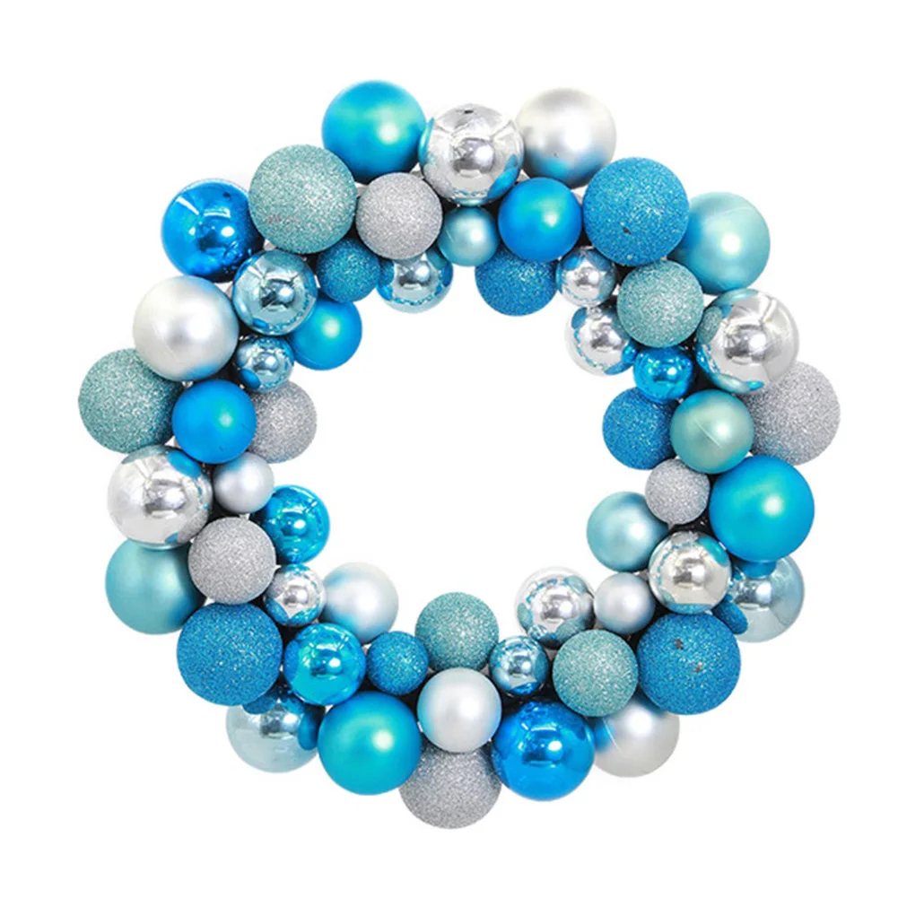 Silver Blue Мяч придверный, с рождественскими мотивами настенный декоративный праздничный реквизит для фотосъемки макет сцены венок витрина - Цвет: Silver Blue