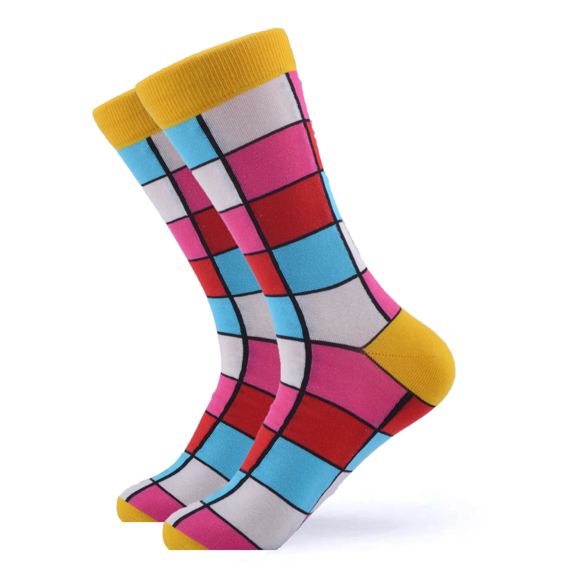 SANZETTI/Новинка года; 1 пара фирменных мужских разноцветных носков из чесаного хлопка; повседневные яркие уличные носки; забавные Свадебные носки в подарок