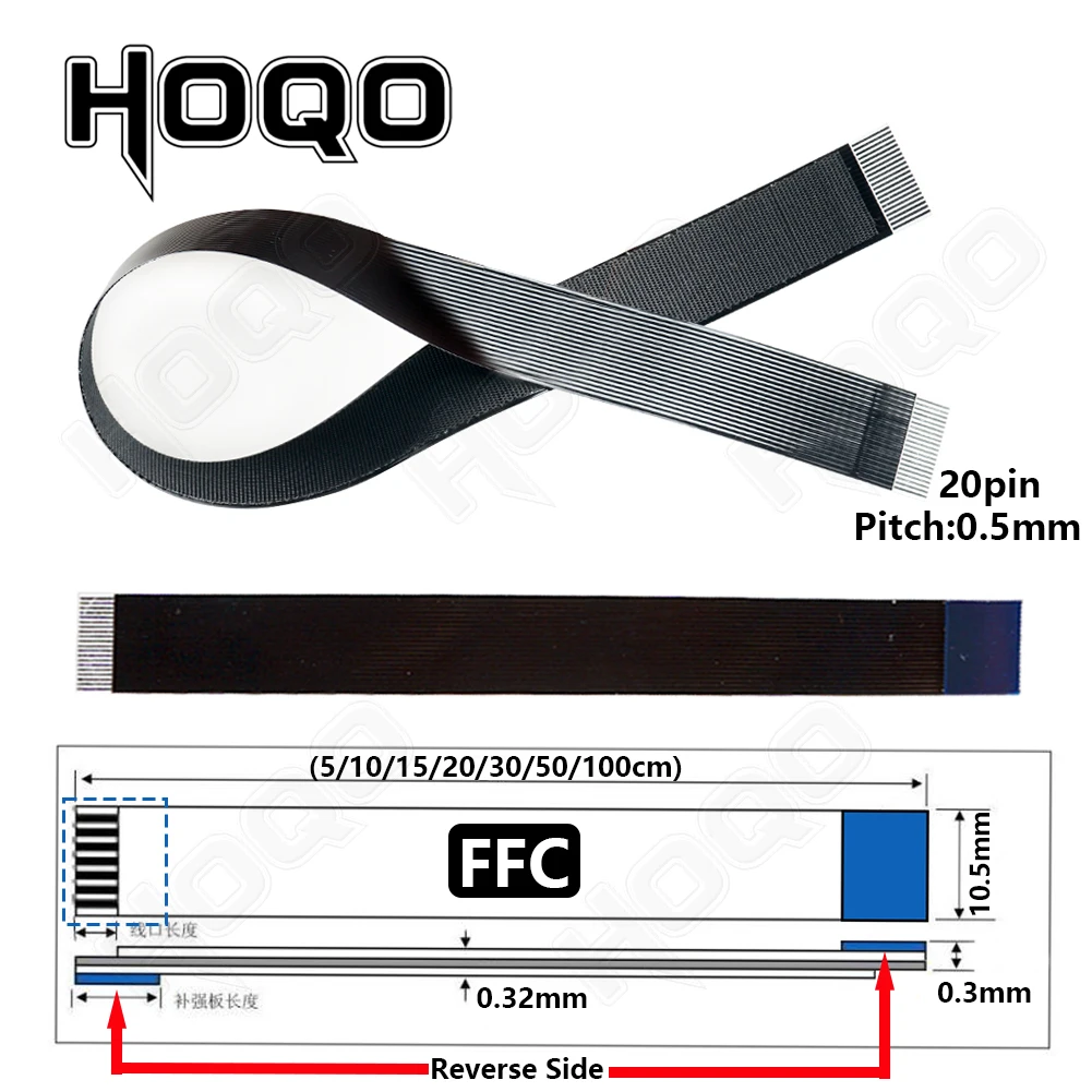 Ribbon FPV HDMI-Compatible Connector Flexible Flat Cable Raspberry Pi 4 Micro  HDMI to HDMI/Mini HDMI Female 90 Degree FFC 20pin