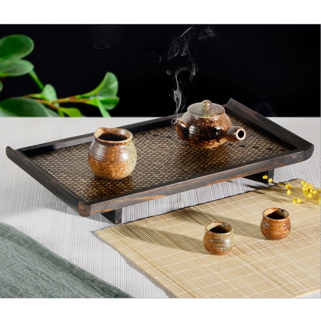 Vintage Bamboo Home Food Tea Serving Dinner Fruit Trays Rectangular Choices of 3 Sizes