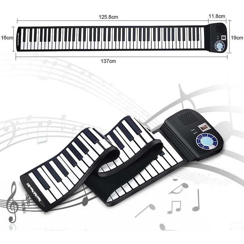 Piano Keyboard 88 Keys Contact Sensitive Portable Keyboard with Power Supply with Foot Pedal