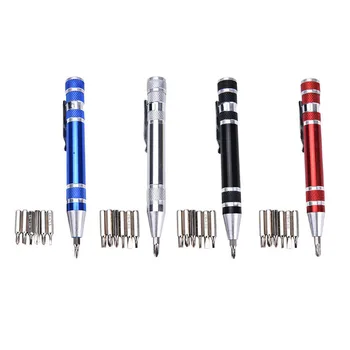 

Mini Multipurpose Screwdriver Aluminum Alloy Removal Pen 8in1 Screwdriver Combination Set Use To Repair Computer Or Mobile Phone
