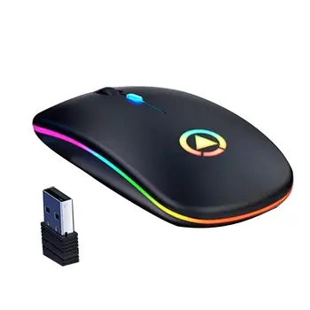 

Rechargeable Wireless Silent Colorful LED Mice Optical Ergonomic Gaming Mouse ABS 800/1200/1600/2400DPI Computer Accessories