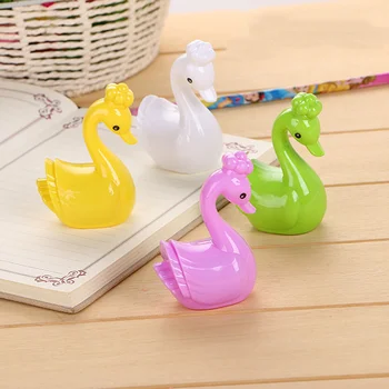 

1 Pcs Cute Candy Color Little Swan Shape Pencil Sharpeners Double Holes Pencil Cutter Learning Office School Stationery Gifts