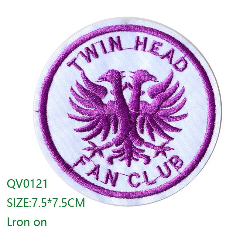 QV0121 Футбол, звезды, компас круглая Икона вышитая железная нашивка для одежды DIY полосатая одежда Лоскутная наклейка пользовательские значки - Цвет: QV0121