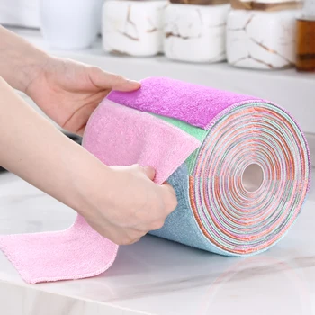 Bamboo Fabric Kitchen Dishes Towel Dishcloth Microfiber Wipes Home Cleaning Household Magic Cloth Washing Fat Rags Scouring Pad 1