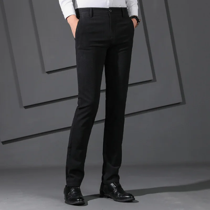 

2019 Autumn And Winter New Style Brushed Antistatic Straight-Cut Casual Pants