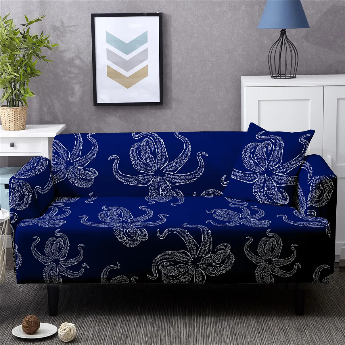 ZEIMON океан серии печатных диван-мешочек для покрытия мебели морской Животные эластичный стрейч диванные покрывала 1/2/3/4-setaer чехлов