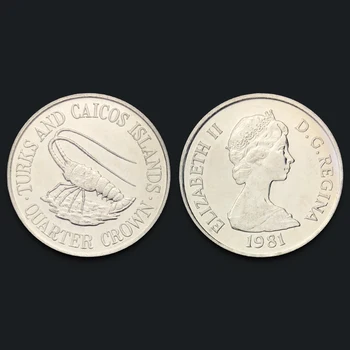 

Turks and Caicos Islands 1/4 Kronor Lobster Coin 1981 100% Real Original Collection Coins Unc Genuine Coin