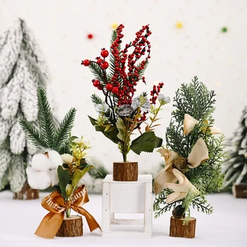 

Artificial Christmas Tree with Ornaments Small 11inch Tall Christmas Pine Tree Christmas Decoration for Table And Desk Tops Hot