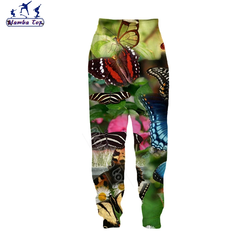 Mamba Top Men Pants Harajuku 3D Print Insect Moth Cute Elves Colorful Butterfly Plant Flower Fitness Camping Home Women Trousers wrangler cargo pants Cargo Pants