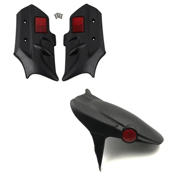 

1pcs Motorcycle Splash Guard Rear Mudguard & 2pcs Front Shockproof Decorative ABS Cover Shock Absorbers for Kawasaki