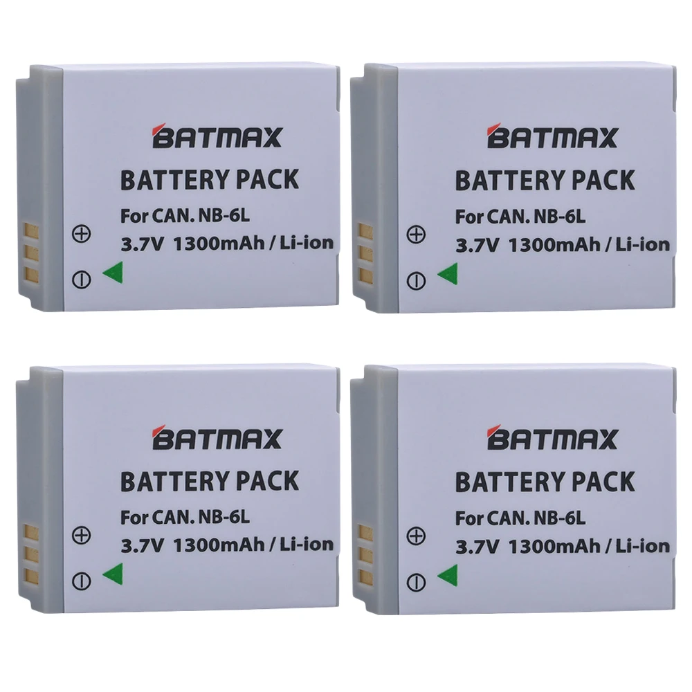 Batmax 4 Pz Nb-6L Nb6L Batteria Della Macchina Fotografica Per Canon Power Shot Sx520 Nb-6Lh Hs Sx530 Sx610 Sx600 Sx700 Sx710 Ixus 85 95 200 210