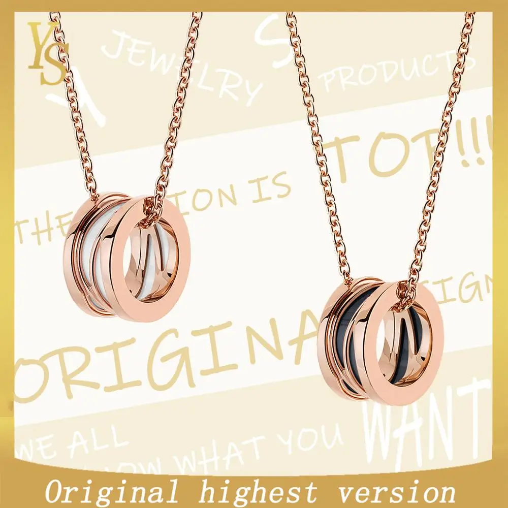

YS Necklace Top Edition Original Roman Pendant Necklace Quarter Ceramic Inlay Classic Fashion