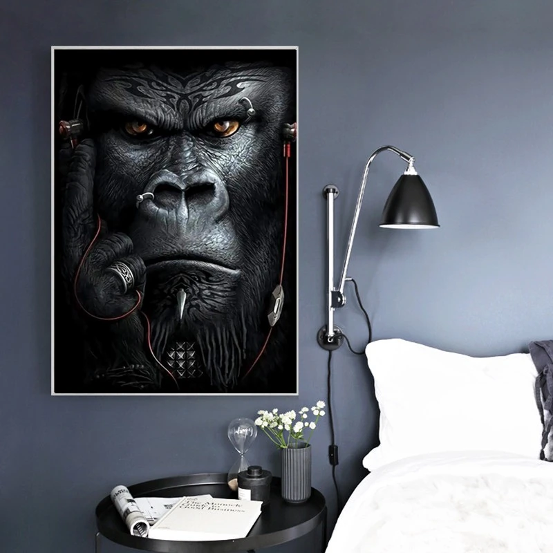 modern Music Painting Orangutan Print Canvas Wall Art Poster No Frame Home Decor