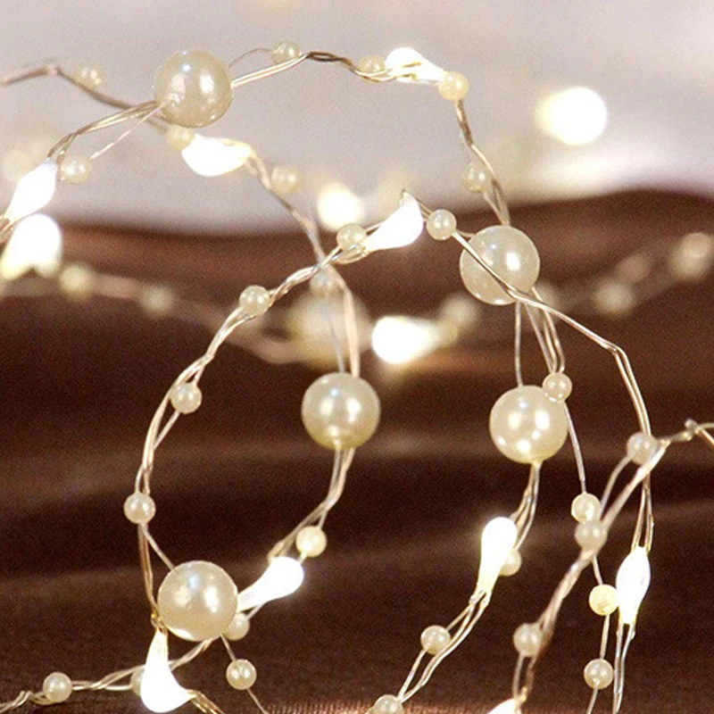 2M/5M Bead LED String Lights Fairy Festoon Led Light Battery-operated Garland New Year Christmas Decorations 2021 | Лампы и освещение