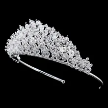 Стиль высшего класса Хрустальная корона невесты свадебный головной убор невесты модные блестящие аксессуары для волос популярные аксессуары для невесты